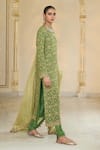 Shop_Arpita Mehta_Olive Green Georgette, Dupion, Tissue Bandhani Kurta Set With Dupatta _Online_at_Aza_Fashions