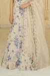 Arpita Mehta_Beige Organza, Net Embroidery, Sequins, Bloom Print Lehenga Set With Blouse _Online_at_Aza_Fashions