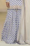 Buy_Arpita Mehta_Blue Crepe, Georgette Embroidery, Bloom Butti Print Kurta, Gharara And Dupatta Set 