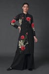 Buy Balance By Rohit Bal Black Chanderi Collared, Button-down Neck Tunic With Palazzo at Aza Fashions Buy_Balance By Rohit Bal_Black Chanderi Collared, Button-down Neck Tunic With Palazzo _at_Aza_Fashions