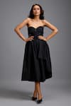 Buy_Deepika Arora_Black Beads, Applique Sweetheart Neck Strapless Embellished Bodice Midi Dress _at_Aza_Fashions