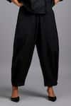 Deepika Arora_Black Tapered Drop-crotch Parachute Pant _Online_at_Aza_Fashions
