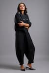 Buy_Deepika Arora_Black Tapered Drop-crotch Parachute Pant _Online_at_Aza_Fashions