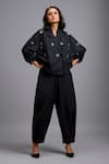 Buy_Deepika Arora_Black Tapered Drop-crotch Parachute Pant 