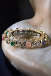 Buy_Amaara Jewels_Gold Plated Gemstones, Crystals Navya Pastel Embellished Bangle _at_Aza_Fashions