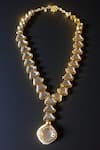 Buy_Amaara Jewels_Gold Plated Crystals, Stones Ziya Embellished Necklace Set _at_Aza_Fashions