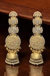 Buy_Amaara Jewels_Gold Plated Pearls, Stones, Beads Majestic Relic Long Jhumkas _at_Aza_Fashions