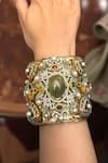 Amaara Jewels_Multi Color Gemstones, Pearls Jewel Of Nine Suns Handcuff Bracelet _Online_at_Aza_Fashions