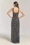 Shop_Bling Empire_Black Mesh Beads Halter Neck Cocktail Embellished Gown _at_Aza_Fashions
