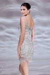 Shop_Bling Empire_Ivory Mesh Beads, Sequins Sweetheart Neck Crystal Embellished Mini Dress _at_Aza_Fashions