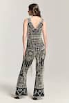 Shop_Bling Empire_Black Mesh Beads, Fringe V-neck Luxe Noir Embellished Jumpsuit _at_Aza_Fashions