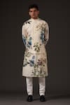Balance By Rohit Bal_Ivory Cotton Floral Digital Print Bundi _Online_at_Aza_Fashions