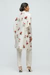 Shop_Balance By Rohit Bal_Ivory Chanderi Collared, Button-down Neck Floral Print Tunic _at_Aza_Fashions