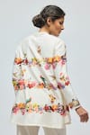 Shop_Balance By Rohit Bal_Ivory Chanderi, Voile Mandarin Collar Floral Print Tunic With Pant _at_Aza_Fashions
