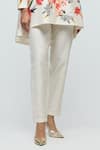 Buy_Balance By Rohit Bal_Ivory Chanderi, Voile Round Neck Floral Print Tunic With Pant _Online_at_Aza_Fashions