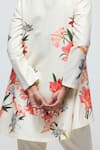 Shop_Balance By Rohit Bal_Ivory Chanderi, Voile Round Neck Floral Print Tunic With Pant _Online_at_Aza_Fashions