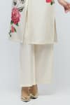 Buy_Balance By Rohit Bal_Ivory Chanderi, Voile Collared Floral Print Tunic With Palazzo _Online_at_Aza_Fashions