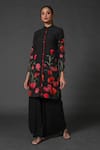 Buy Balance By Rohit Bal Black Chanderi Mandarin Collar Print With Palazzo at Aza Fashions Buy_Balance By Rohit Bal_Black Chanderi Mandarin Collar Print With Palazzo _at_Aza_Fashions