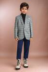 Buy_Petite Pomme_Green Polyester Patterned Blazer For Boys _at_Aza_Fashions