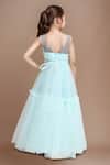 Shop_Petite Pomme_Blue Net Bows Embellished Party Gown _at_Aza_Fashions