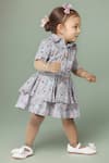 Shop_Petite Pomme_Blue Linen Tiered Giraffe Print Girls Dress _Online_at_Aza_Fashions