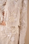 Buy_Shriya Som_Ivory Lace Embroidery, Sequins, Pearls, Applique, Floral Jacket And Skirt Set _Online_at_Aza_Fashions