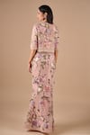 Shop_Shriya Som_Blush Tulle Embroidery, Crystals, Bridal Fishtail Skirt And Cropped Jacket Set _at_Aza_Fashions