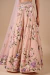 Buy_Shriya Som_Peach Tulle Embroidery, Crystals, Beads, Applique, Sequins, Floral Skirt Set _Online_at_Aza_Fashions
