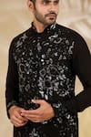 Buy_Rabani & Rakha_Black Georgette Sequins, Embroidery And Thread Kurta With Pant _Online_at_Aza_Fashions