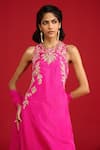 Buy_Megha Pitti_Pink Silk, Shantoon, Organza Sequins, Pita And Zardozi Embroidered Kurta Set _Online_at_Aza_Fashions