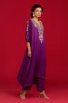 Megha Pitti_Purple Modal, Satin, Shantoon Zari, Zardozi And Hand Embroidered Kurta Set _Online_at_Aza_Fashions