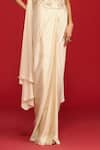 Shop_Megha Pitti_Ivory Modal, Satin, Crepe Sequins, Zari, Embroidery Corset Draped Skirt Set _Online_at_Aza_Fashions