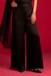 Shop_Megha Pitti_Black Modal, Satin, Organza Sequins, Embroidery One Hand Top And Pant Set _Online_at_Aza_Fashions
