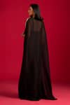 Shop_Megha Pitti_Black Modal, Satin Sweetheart , Open Embroidered Cape Skirt Set _at_Aza_Fashions