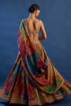 Shop_Cedar & Pine_Multi Color Tissue, Brocade Crystals, Zari, Paradisso Printed Lehenga Set _at_Aza_Fashions
