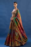 Buy_Cedar & Pine_Multi Color Tissue, Brocade Crystals, Zari, Paradisso Printed Lehenga Set _Online_at_Aza_Fashions