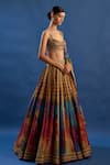 Shop_Cedar & Pine_Multi Color Tissue, Brocade Crystals, Zari, Paradisso Printed Lehenga Set _Online_at_Aza_Fashions
