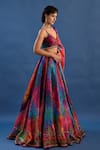 Cedar & Pine_Multi Color Organza, Brocade Zari, Embroidery, Beads, Betty Printed Lehenga Set _Online_at_Aza_Fashions