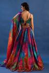 Shop_Cedar & Pine_Multi Color Organza, Brocade Zari, Embroidery, Beads, Betty Printed Lehenga Set _at_Aza_Fashions