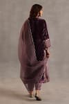 Shop_Begum_Purple Velvet, Satin, Tissue, Organza Gota Patti, Megh Embroidered Kurta Set _at_Aza_Fashions