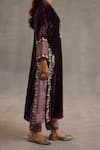 Begum_Purple Velvet, Satin, Tissue, Organza Gota Patti, Megh Embroidered Kurta Set _at_Aza_Fashions