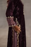 Buy_Begum_Purple Velvet, Satin, Tissue, Organza Gota Patti, Megh Embroidered Kurta Set 