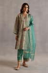 Buy_Begum_Multi Color Silk, Organza Zari, Sequins, Embroidery V-neck Marwa Kurta Set _at_Aza_Fashions