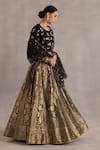 Shop_Begum_Gold Brocade, Silk, Organza Zari, Embroidery, Malhar Floral Woven Lehenga Set _Online_at_Aza_Fashions