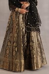 Begum_Gold Brocade, Silk, Organza Zari, Embroidery, Malhar Floral Woven Lehenga Set _at_Aza_Fashions