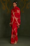 Buy_Sitaraa_Red , Organza Zari, Embroidery, Durgayana Resham Saree With Blouse _Online_at_Aza_Fashions