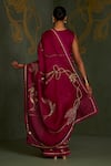 Shop_Sitaraa_Purple , Organza Embroidery, Metallic Thread Pritha Saree With Blouse _at_Aza_Fashions