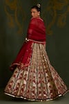 Shop_Sitaraa_Maroon , Organza Embroidery, Sequins, Mythological Pattern Lehenga Set _at_Aza_Fashions