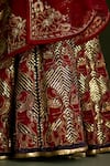 Shop_Sitaraa_Maroon , Organza Embroidery, Sequins, Mythological Pattern Lehenga Set _Online_at_Aza_Fashions