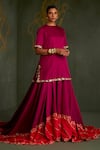 Buy_Sitaraa_Purple , Organza Embroidery, Aranya High-low Lehenga And Blouse Set _Online_at_Aza_Fashions